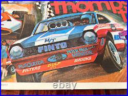 Vintage Poster Mickey Thompson 1971 Store Display Ford Mustang Advertisement HTF