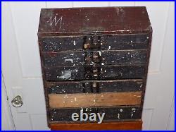 Vintage Powdered RIT Dye 6 Drawer Metal Store Display Cabinet