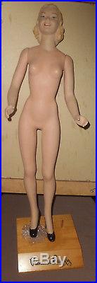 Vintage Princess Peggy Store Display Counter Mannequin, Manikin withDress, Stand