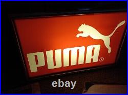 Vintage Puma 1980s New York Lighted Shoe Store Display Hanging Window Sign Nike