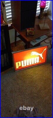 Vintage Puma 1980s New York Lighted Shoe Store Display Hanging Window Sign Nike