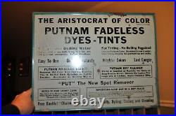 Vintage Putnam Dye Metal/Tin Store Display Countertop Cabinet Advertising