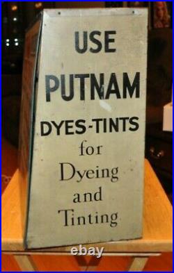 Vintage Putnam Dye Metal/Tin Store Display Countertop Cabinet Advertising