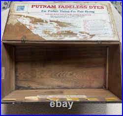 Vintage Putnam Dyes Monroe Drug Co Quincy IL Hinged Box Store Display 21 x 10