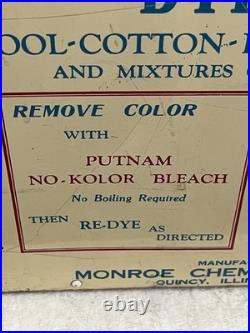 Vintage Putnam Fadeless Dyes Antique Store Countertop Display Advertising Tin