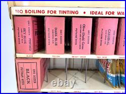 Vintage Putnam Fadeless Dyes Store Display Case Advertising w Original Dye Packs