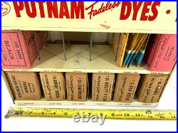 Vintage Putnam Fadeless Dyes Store Display Case Advertising w Original Dye Packs