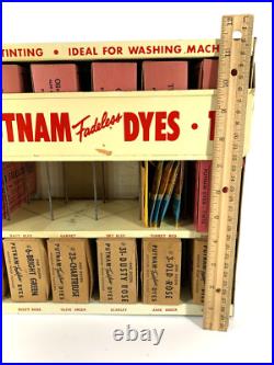 Vintage Putnam Fadeless Dyes Store Display Case Advertising w Original Dye Packs