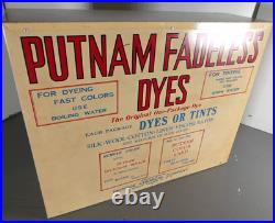 Vintage Putnam Fadeless Dyes and Tints Advertising Store Display Cabinet