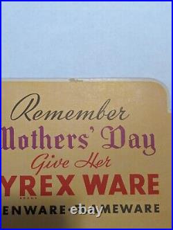 Vintage Pyrex Counter Display Mother's Day 1945 Ovenware Flameware Corning Glass
