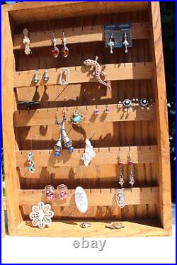 Vintage Quarter-Sawn Oak Wood Glass Tabletop Store Jewelry Display Case