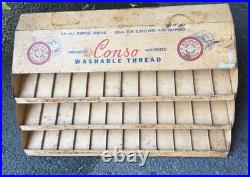 Vintage RARE, CONSO Metal Thread Store Display Box, 19x8x11