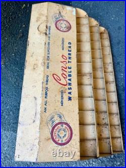 Vintage RARE, CONSO Metal Thread Store Display Box, 19x8x11