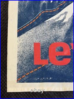 Vintage RARE Levi's Mountain Denim Promotional Store Cloth Banner Collectible