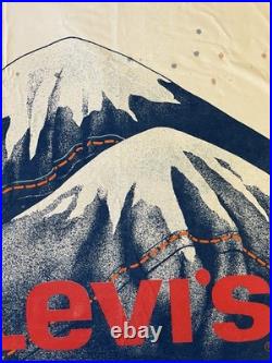 Vintage RARE Levi's Mountain Denim Promotional Store Cloth Banner Collectible Vintage RARE Levi's Mountain Denim Promotional Store Cloth Banner Collectible