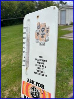Vintage RCA Batteries Radio TV Store Display Advertising Thermometer Sign