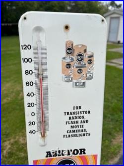 Vintage RCA Batteries Radio TV Store Display Advertising Thermometer Sign Vintage RCA Batteries Radio TV Store Display Advertising Thermometer Sign