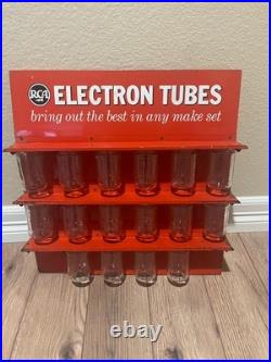 Vintage RCA Electron Tubes Metal Glass Jar Advertising Display