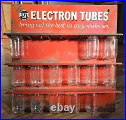 Vintage RCA Electron Tubes Store Display Rack Advertising Metal Sign 14 Jars