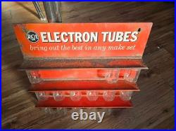 Vintage RCA Electron Tubes Store Display Rack Advertising Metal Sign 14 Jars