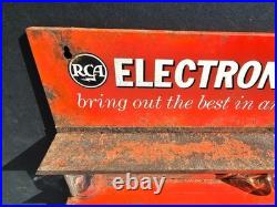 Vintage RCA Electron Tubes Store Display Rack Advertising Metal Sign 14 Jars