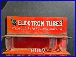 Vintage RCA Electron Tubes Store Display Rack Advertising Metal Sign 14 Jars