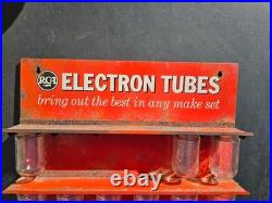Vintage RCA Electron Tubes Store Display Rack Advertising Metal Sign 14 Jars