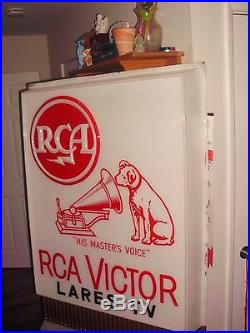 Vintage RCA Victor Television Dealer Store Display Sign Columbus Lares TV record