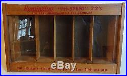 Vintage REMINGTON Hi Speed 22 Ammo Wood Store Display Counter Case Advertising