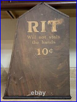 Vintage RIT Dye 6 Drawer Metal/Wood Store Display Cabinet Point Of Sale