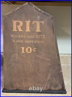 Vintage RIT Dye 6 Drawer Metal/Wood Store Display Cabinet Point Of Sale