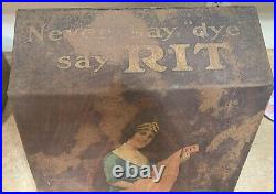 Vintage RIT Dye 6 Drawer Metal/Wood Store Display Cabinet Point Of Sale