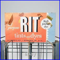 Vintage RIT Tints & Dyes Advertising General Store Display Rack Sign