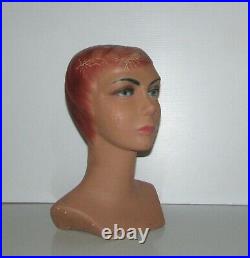 Vintage Rare Antique Mannequin Woman Head Store Display Height 121/2