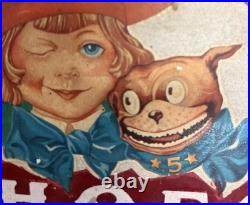 Vintage Rare Circa 1930's Buster Brown Shoes Treasure Chest Counter Display