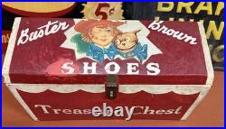 Vintage Rare Circa 1930's Buster Brown Shoes Treasure Chest Counter Display