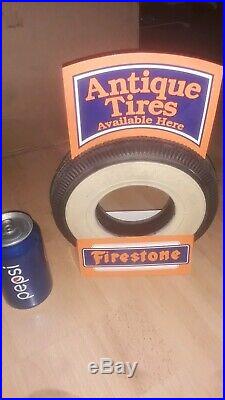Vintage Rare Firestone Tire store display Gas Oil Service Station tire sign