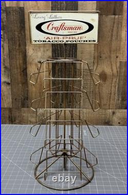 Vintage Rare advertising display Craftsman rack sign Tobacco Pouches, Great