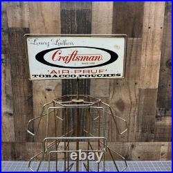 Vintage Rare advertising display Craftsman rack sign Tobacco Pouches, Great