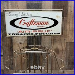 Vintage Rare advertising display Craftsman rack sign Tobacco Pouches, Great
