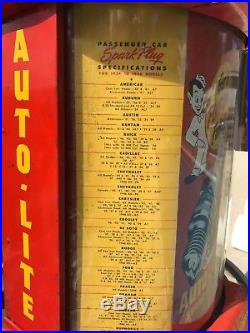 Vintage Rare auto-lite spark plug counter display 1934 to 1946