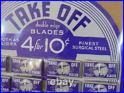 Vintage Razor Blade Full Store Display Advertising Rack Take Off Airplane Shave