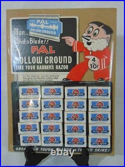 Vintage Razor Blade Shave Store Display Advertising Rack PAL Hollow Ground Alko