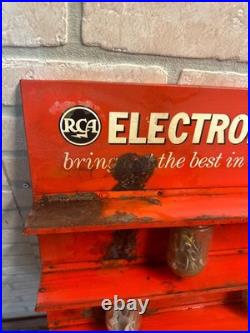 Vintage Rca Electron Tubes Store Display Rack Advertising Vacuum Amp