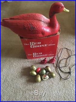 Vintage Red Goose Shoes Store Display. 7 Eggs. Electric Buzzer & 2 Banks