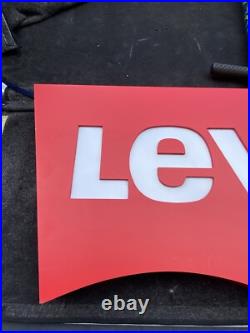 Vintage Red Tab LEVI'S Denim Jeans Retail Store Display Advertising Lighted Sign