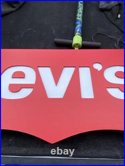 Vintage Red Tab LEVI'S Denim Jeans Retail Store Display Advertising Lighted Sign