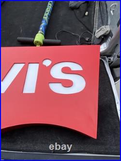 Vintage Red Tab LEVI'S Denim Jeans Retail Store Display Advertising Lighted Sign