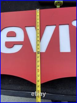 Vintage Red Tab LEVI'S Denim Jeans Retail Store Display Advertising Lighted Sign