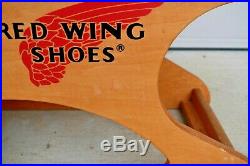 Vintage Red Wing Shoes Boots 28'' Wooden Store Stool Display Salesman Shoe Shine
